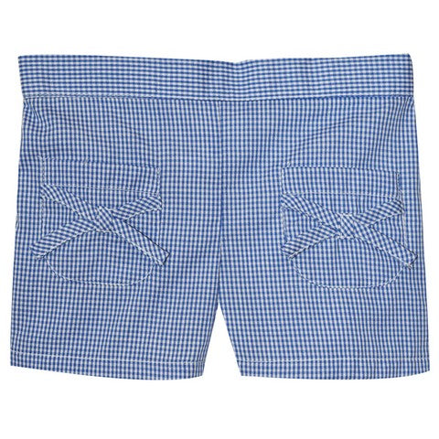 Royal Check Girls Short With Pockets