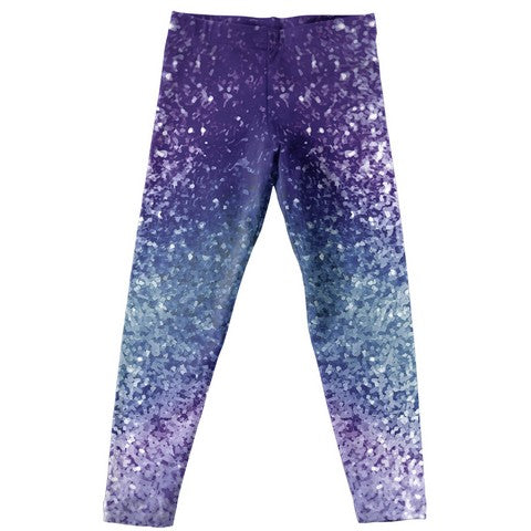 Glitter Purple And Aqua Leggings