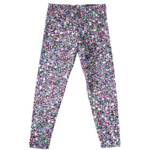 Glitter Print Purple Leggings