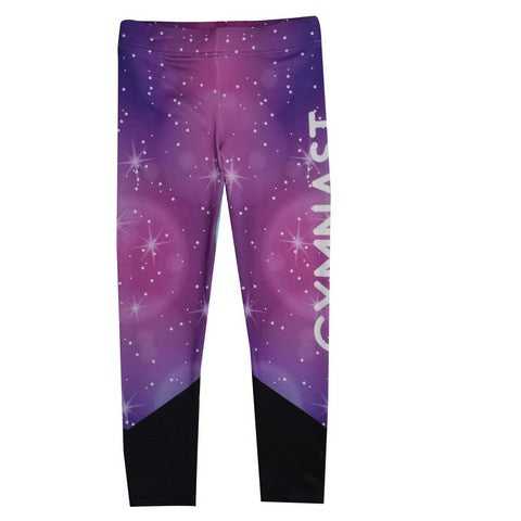 Gymnast Purple and Black Leggings