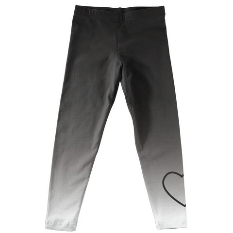 Heart Black and Gray Degrade Leggings