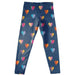 Hearts Print Navy Leggings