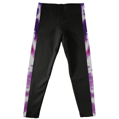 Tie Dye Stripe Black Leggings