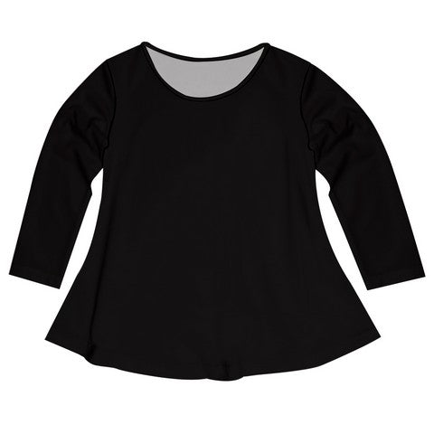 Black Solid Long Sleeve Laurie Top