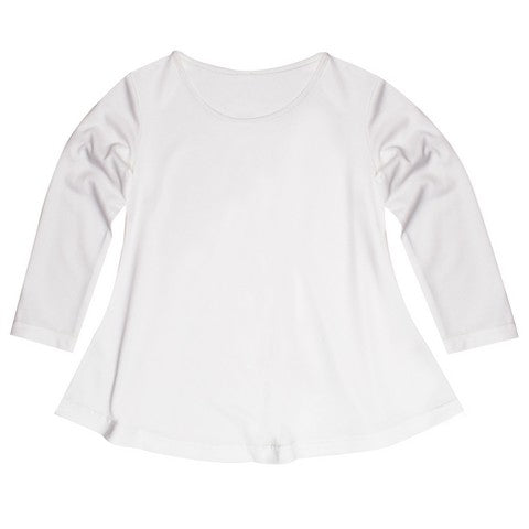 White Solid Long Sleeve Laurie Top