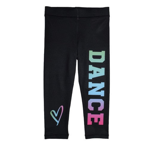 Dance and Heart Black Capri Leggings