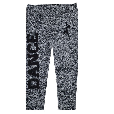Dance Silhouette Gray Glitter Capri Leggings