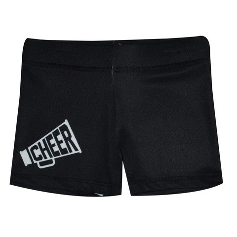 Megaphone Cheer Black And White Shorties