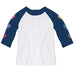 Hearts White And Navy Raglan Tee Shirt 3/4 Sleeve