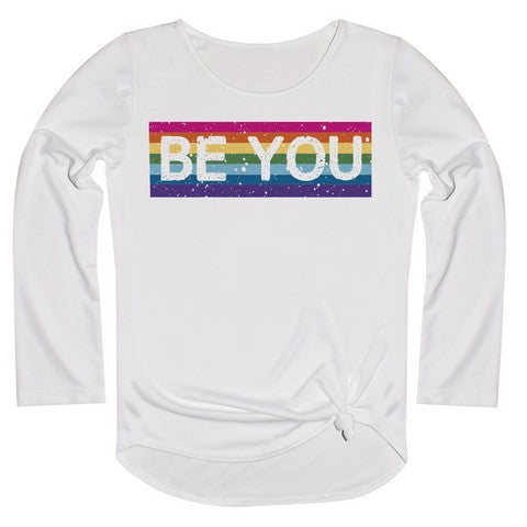 Be You White Long Sleeve Knot Top