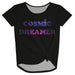 Cosmic Dreamer Black Short Sleeve Knot Top