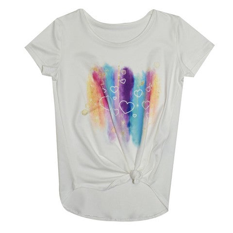 Watercolor White Knot Top