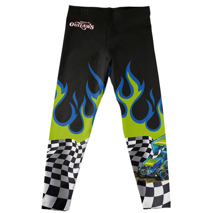 WOO Officially Licensed by Vive La Fete Flames Checkered Black Leggings - Vive La Fête - Online Apparel Store
