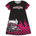 WOO Officially Licensed by Vive La Fete Flames Black & Hot Pink A-Line Dress - Vive La Fête - Online Apparel Store