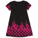 WOO Officially Licensed by Vive La Fete Flames Black & Hot Pink A-Line Dress - Vive La Fête - Online Apparel Store
