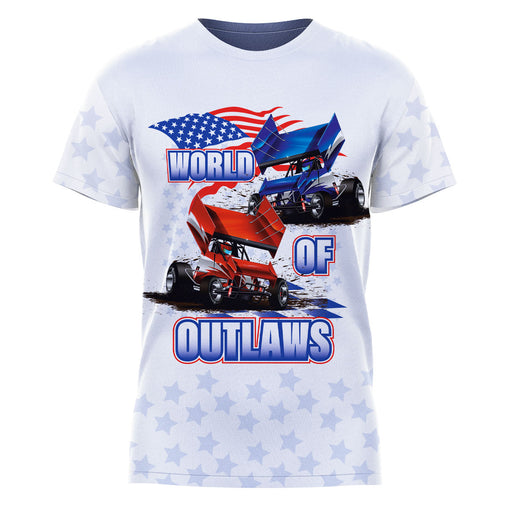 WOO Officially Licensed by Vive La Fete  Americana Flag White Men T-Shirt - Vive La Fête - Online Apparel Store