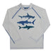 Sharks White Long Sleeve Rash Guard