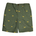 Crabs Print Olive Green Structured Short