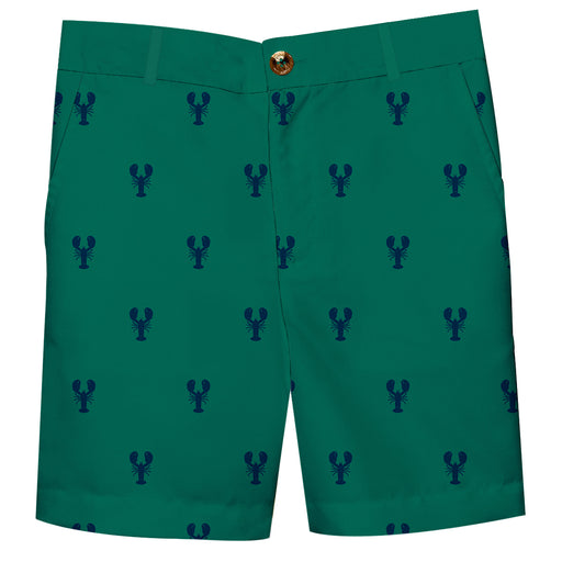 Lobster Print Green Structured Short