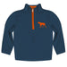 Dog Navy And Orange Fleece Long Sleeve Quarter Zip
