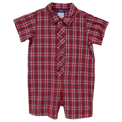 Red Plaid Boys Romper - Vive La Fête - Online Apparel Store
