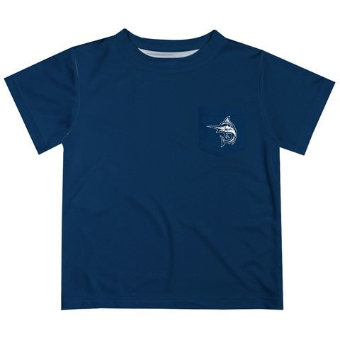 Swordfish Navy Short Sleeve Tee Shirt With Pocket