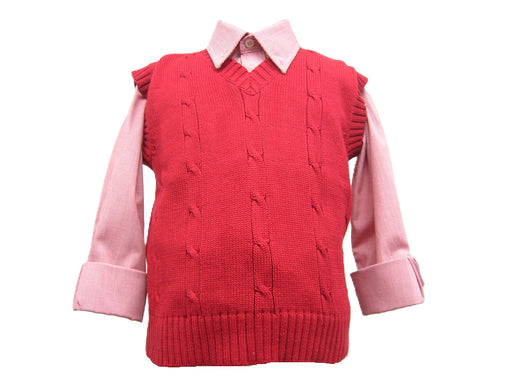 Cable Red Sweater Vest - Vive La Fête - Online Apparel Store