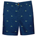 Whales Print Navy Structured Short