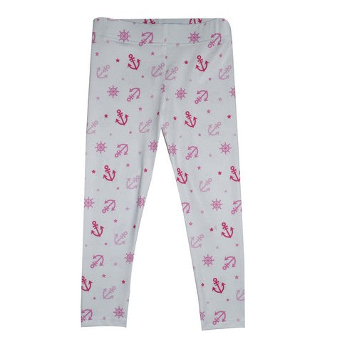 Anchors Nautical White Leggings