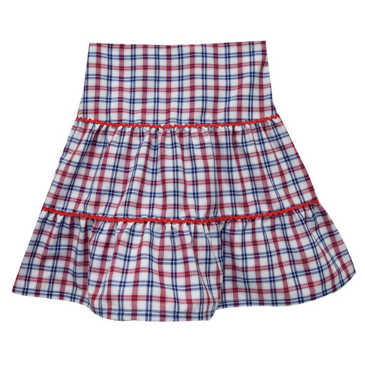 Blue and Red Plaid Peasant Skirt
