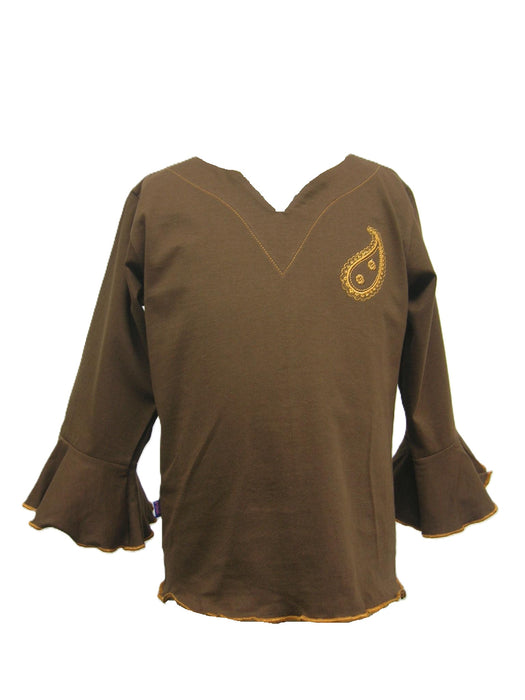 Chocolate Knit Top (orange edge)