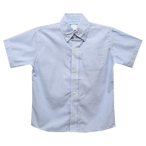 Lt Blue and White Stripe With Shamrock Button Down Shirt SS