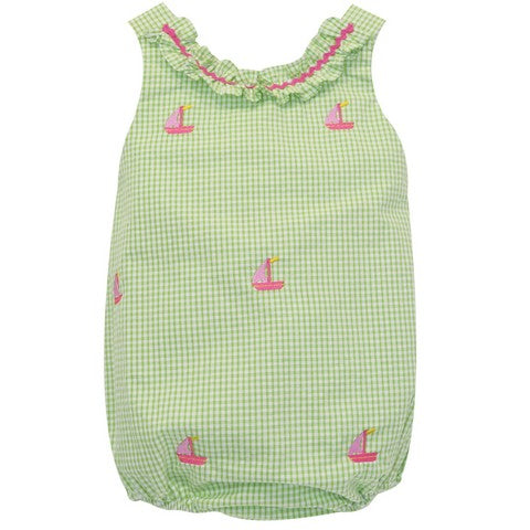 Sailing Embroidery Girls Ruffle Bubble