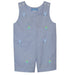 Bunny and Eggs Embroidery y Light Blue Check Sunsuit