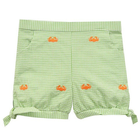 Crabs Embroidered Girls Short