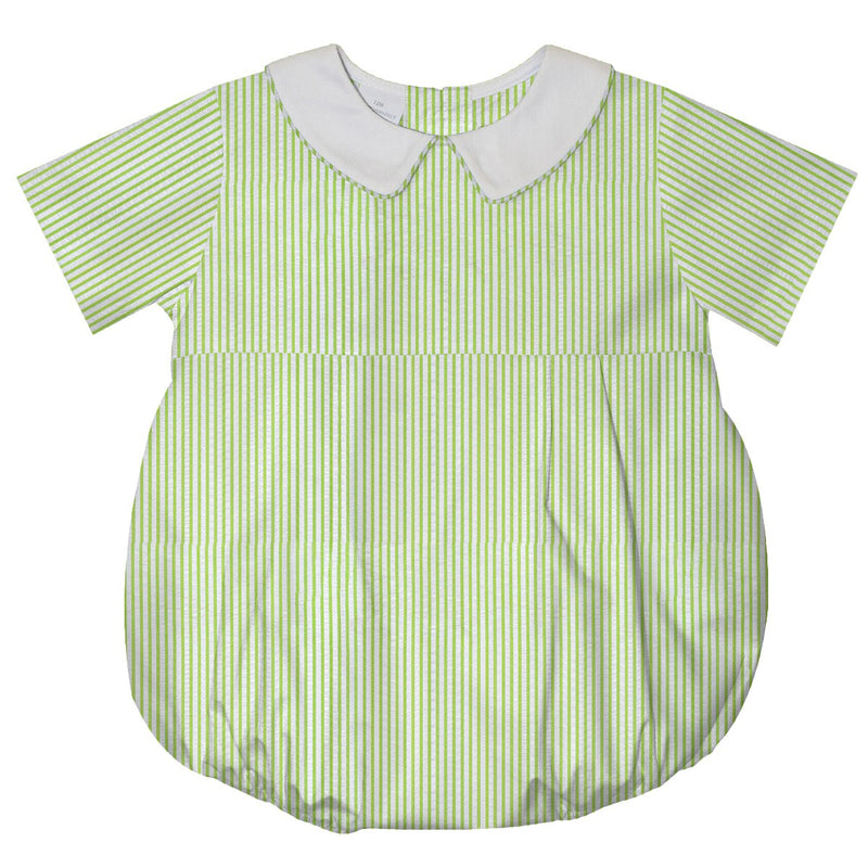 Lime Stripe Seersucker Boys Bubble