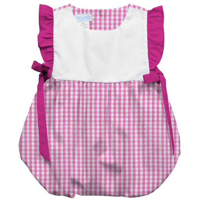 Pink Medium Check Girls Bubble