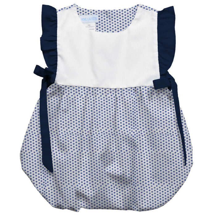 White With Blue Dots Girls Bubble