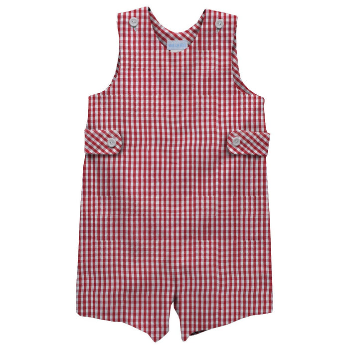 Red Medium Check  Boys Jon Jon