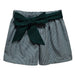 Hunter Green Gingham Girls Short With Sash