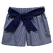 Navy Gingham Girls Short with Sash