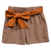 Rust Gingham Girls Short with Sash