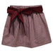 Maroon Gingham Skirt with Sash
