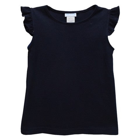 Navy Knit Angel Sleeve Girls Top