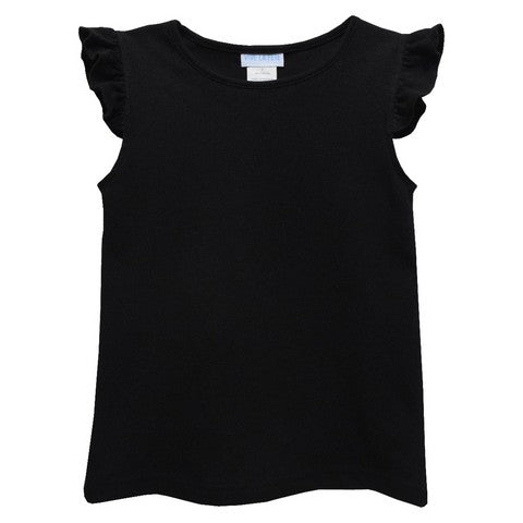 Black Knit Angel Sleeve Girls Top