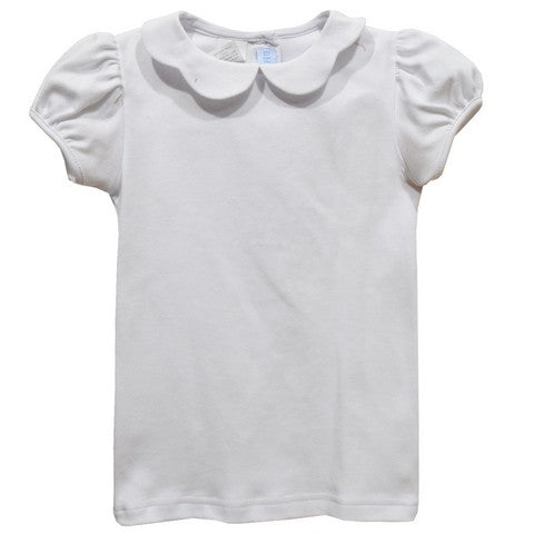 White Knit Solid Girls Top Puff Sleeve - Vive La Fête - Online Apparel Store