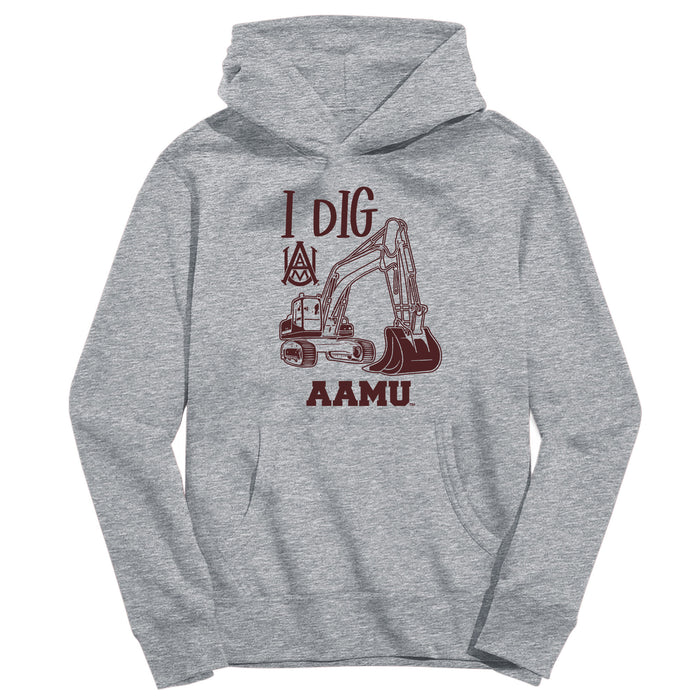Alabama A&M Bulldogs Excavator Heather Grey Cotton Youth Hoodie