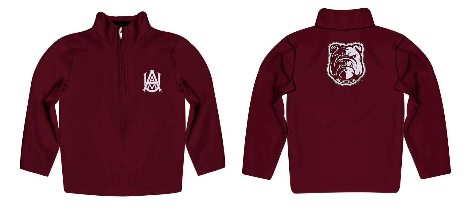 Alabama A&M Bulldogs Vive La Fete Game Day Solid Maroon Quarter Zip Pullover Sleeves - Vive La Fête - Online Apparel Store