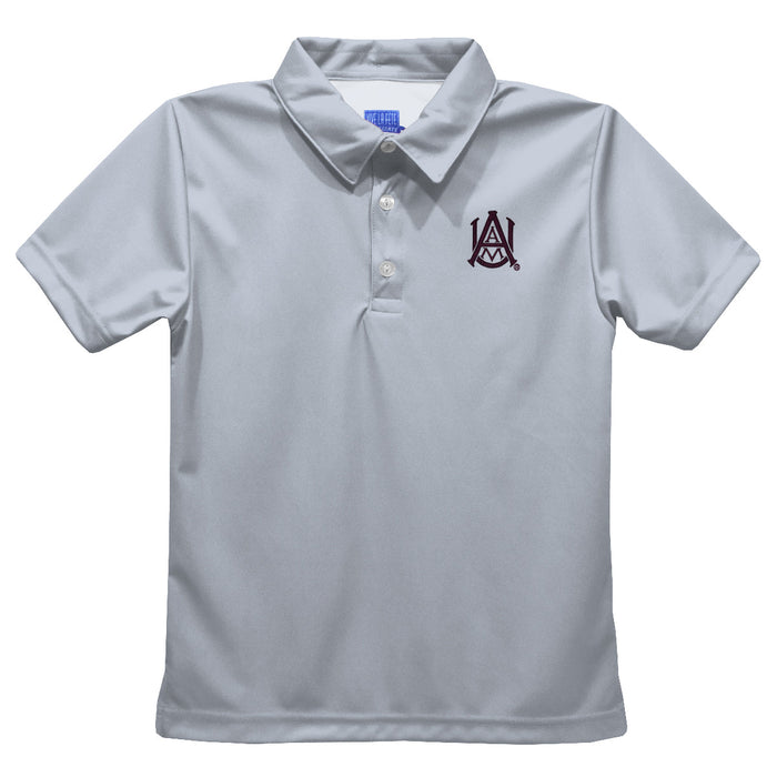 Alabama AM Bulldogs Embroidered Gray Short Sleeve Polo Box Shirt