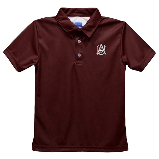 Alabama A&M Bulldogs Embroidered Maroon Short Sleeve Polo Box Shirt